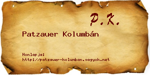 Patzauer Kolumbán névjegykártya